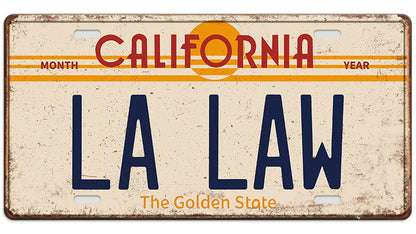 Metalen wandbord | California LA law | Kentekenplaat | 15x30cm |