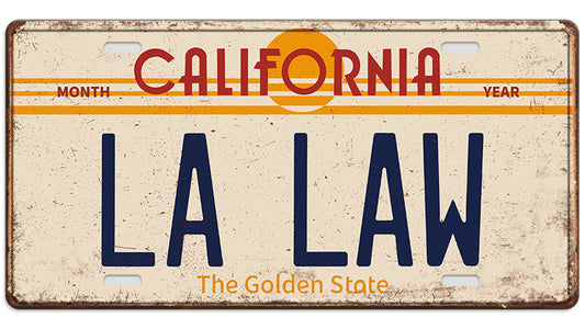 Metalen wandbord | California LA law | Kentekenplaat | 15x30cm |