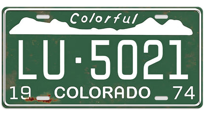 Metalen wandbord | Colorful Colorado | Kentekenplaat | 15x30cm |