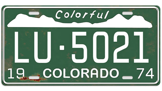 Metalen wandbord | Colorful Colorado | Kentekenplaat | 15x30cm |