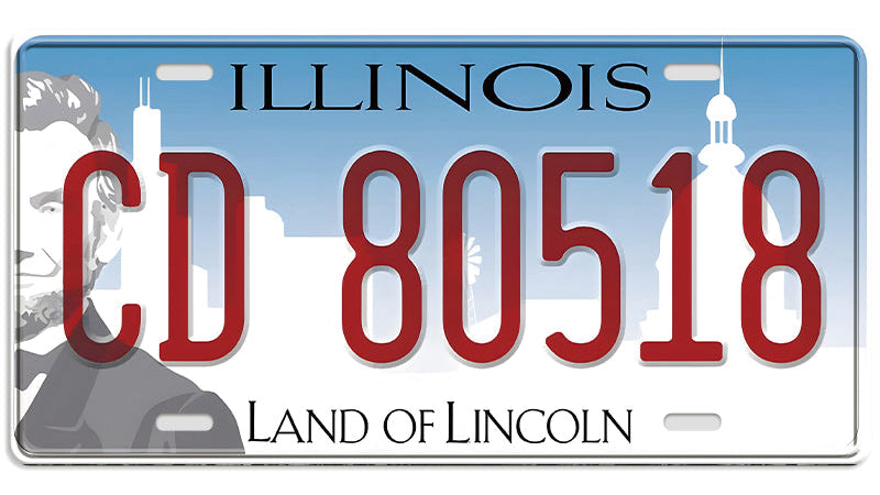 Metalen wandbord | Illinois Land of Lincoln #2 | Kentekenplaat | 15x30cm |