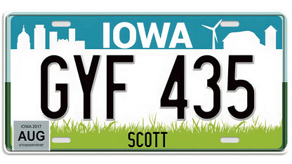 Metalen wandbord | Iowa Scott | Kentekenplaat | 15x30cm |