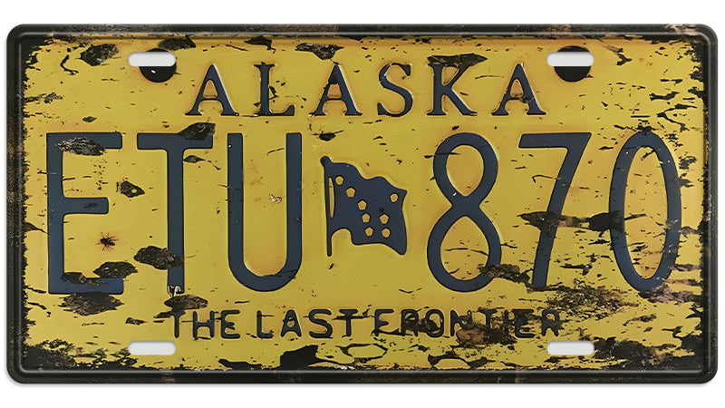 Metalen wandbord | Alaska the last frontier | Kentekenplaat | 15x30cm |