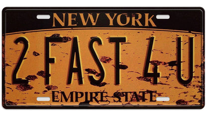 Metalen wandbord | New York Empire State | Kentekenplaat | 15x30cm |