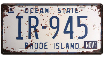 Metalen wandbord | Ocean State Rhode Island | Kentekenplaat | 15x30cm |