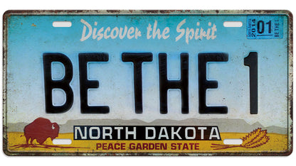 Metalen wandbord | North Dakota Peace Garden State | Kentekenplaat | 15x30cm |