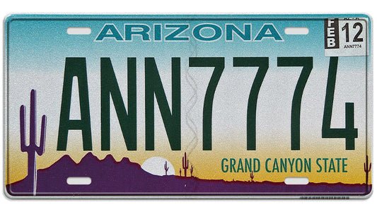 Metalen wandbord | Arizona Grand Canyon State #2 | Kentekenplaat | 15x30cm |