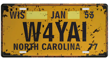 Metalen wandbord | North Carolina 77 | Kentekenplaat | 15x30cm |
