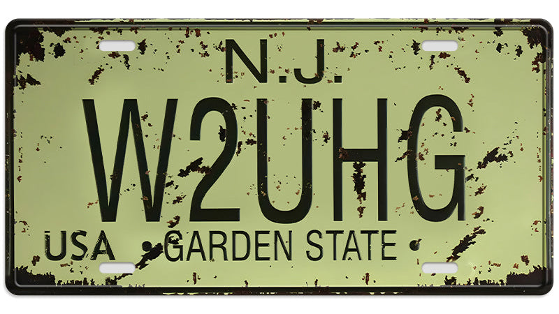 Metalen wandbord | N.J. USA Garden State | Kentekenplaat | 15x30cm |