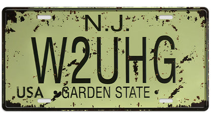 Metalen wandbord | N.J. USA Garden State | Kentekenplaat | 15x30cm |
