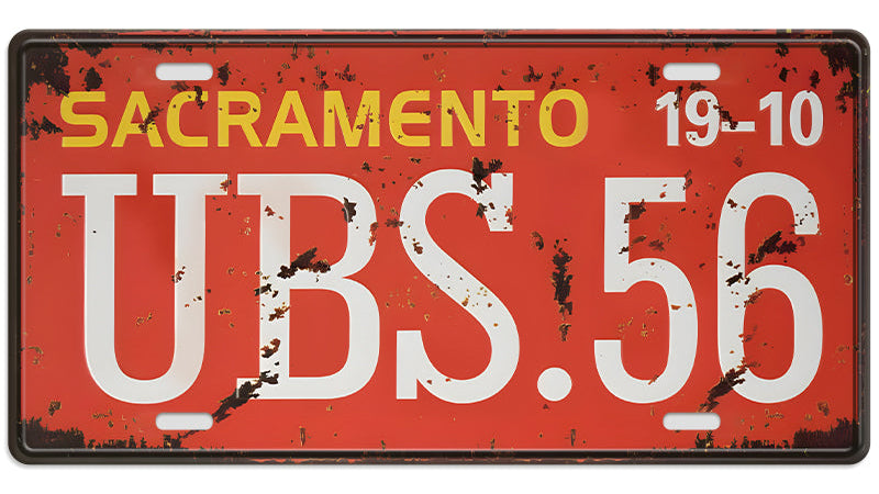Metalen wandbord | Sacramento | Kentekenplaat | 15x30cm |