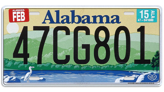 Metalen wandbord | Alabama #2 | Kentekenplaat | 15x30cm |