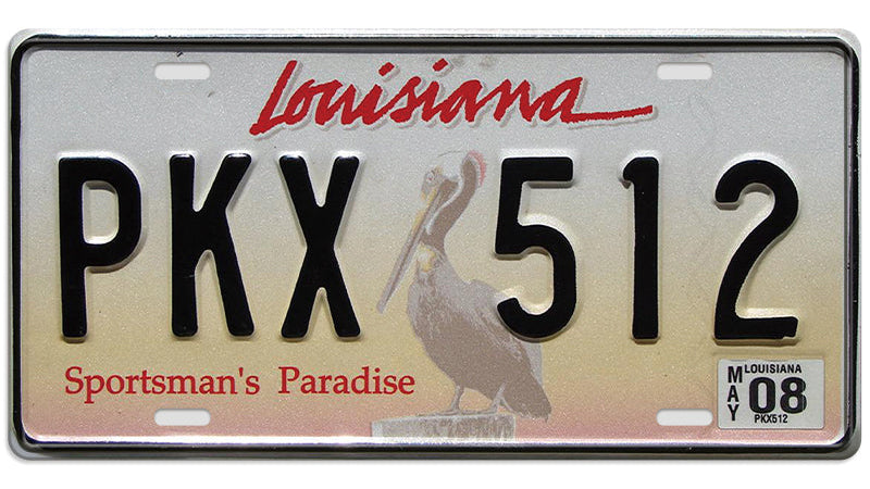 Metalen wandbord | Louisiana | Kentekenplaat | 15x30cm |