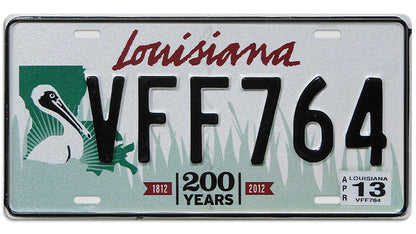 Metalen wandbord | Louisiana 200 years | Kentekenplaat | 15x30cm |