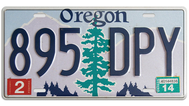 Metalen wandbord | Oregon | Kentekenplaat | 15x30cm |