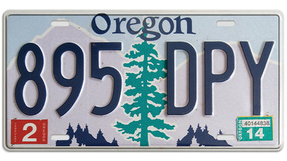 Metalen wandbord | Oregon | Kentekenplaat | 15x30cm |