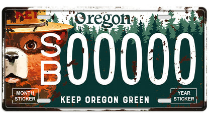 Metalen wandbord | Oregon | Keep Oregon green | Kentekenplaat | 15x30cm |
