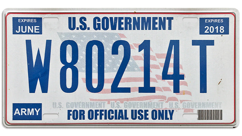 Metalen wandbord | U.S. Government | Kentekenplaat | 15x30cm |