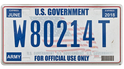 Metalen wandbord | U.S. Government | Kentekenplaat | 15x30cm |