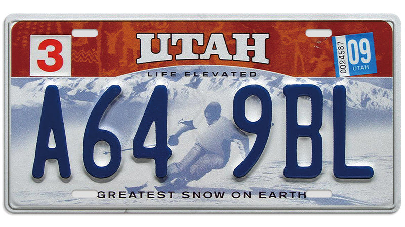 Metalen wandbord | Utah | Greatest snow on earth | Kentekenplaat | 15x30cm |