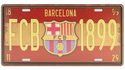 Metalen wandbord | FC Barcelona 1899 | Kentekenplaat | 15x30cm |