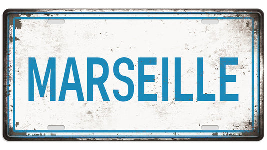 Metalen wandbord | Marseille | Kentekenplaat | 15x30cm |