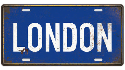 Metalen wandbord | London | Kentekenplaat | 15x30cm |