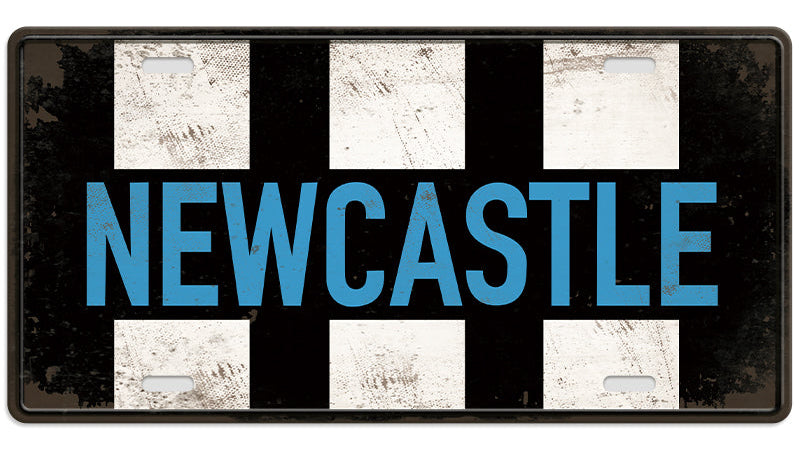 Metalen wandbord | Newcastle | Kentekenplaat | 15x30cm |