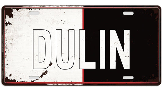 Metalen wandbord | Dulin | Kentekenplaat | 15x30cm |