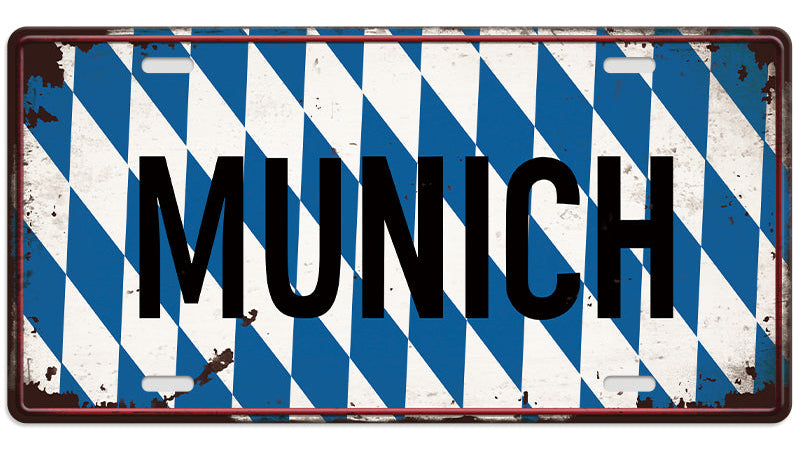 Metalen wandbord | Munich | Kentekenplaat | 15x30cm |