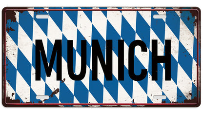 Metalen wandbord | Munich | Kentekenplaat | 15x30cm |