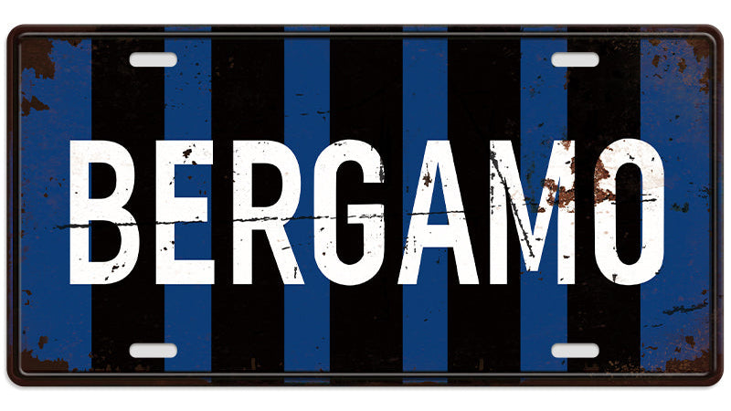 Metalen wandbord | Bergamo | Kentekenplaat | 15x30cm |