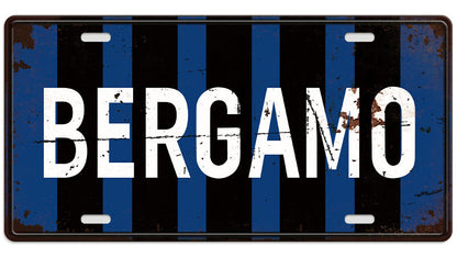Metalen wandbord | Bergamo | Kentekenplaat | 15x30cm |