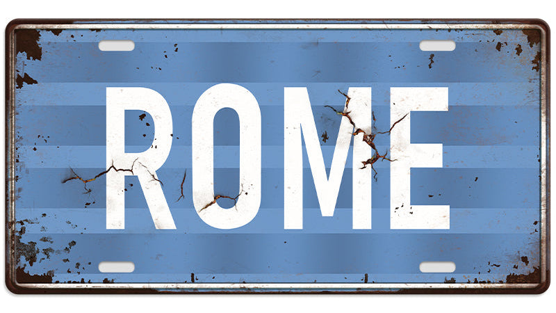 Metalen wandbord | Rome | Kentekenplaat | 15x30cm |