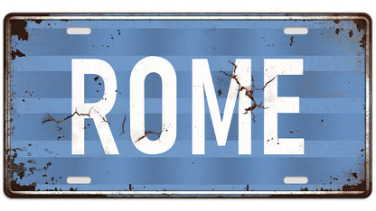 Metalen wandbord | Rome | Kentekenplaat | 15x30cm |