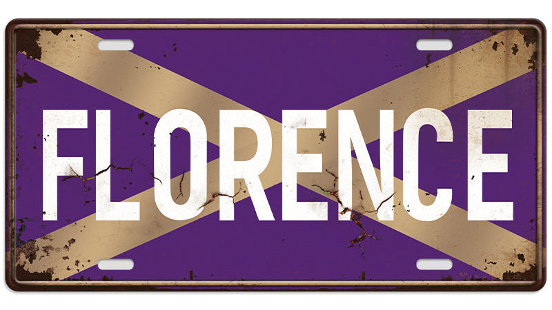 Metalen wandbord | Florence | Kentekenplaat | 15x30cm |