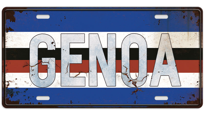 Metalen wandbord | Genoa | Kentekenplaat | 15x30cm |