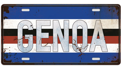 Metalen wandbord | Genoa | Kentekenplaat | 15x30cm |