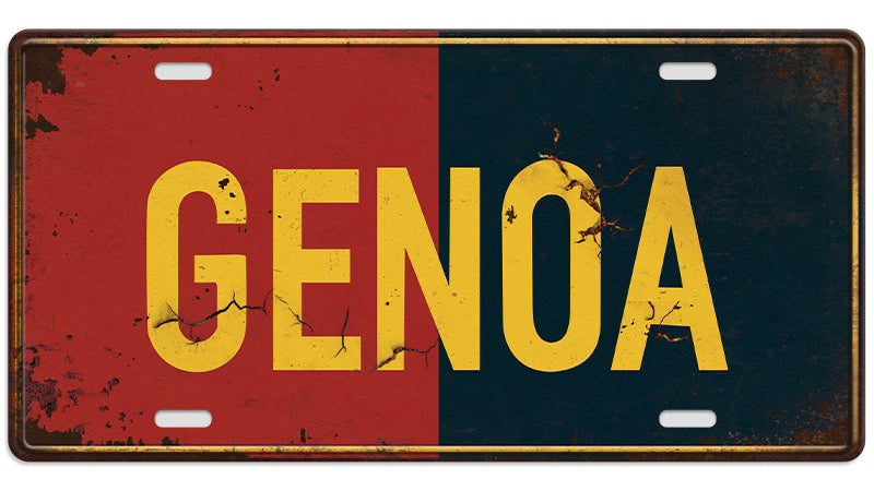 Metalen wandbord | Genoa #2 | Kentekenplaat | 15x30cm |
