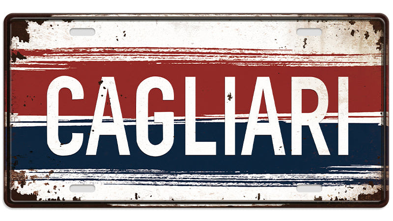 Metalen wandbord | Cagliari | Kentekenplaat | 15x30cm |