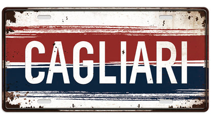 Metalen wandbord | Cagliari | Kentekenplaat | 15x30cm |
