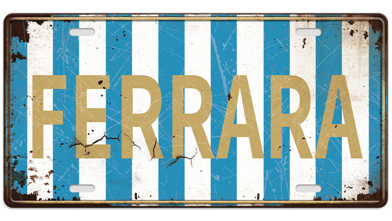 Metalen wandbord | Ferrara | Kentekenplaat | 15x30cm |