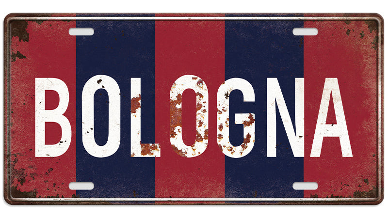 Metalen wandbord | Bologna | Kentekenplaat | 15x30cm |