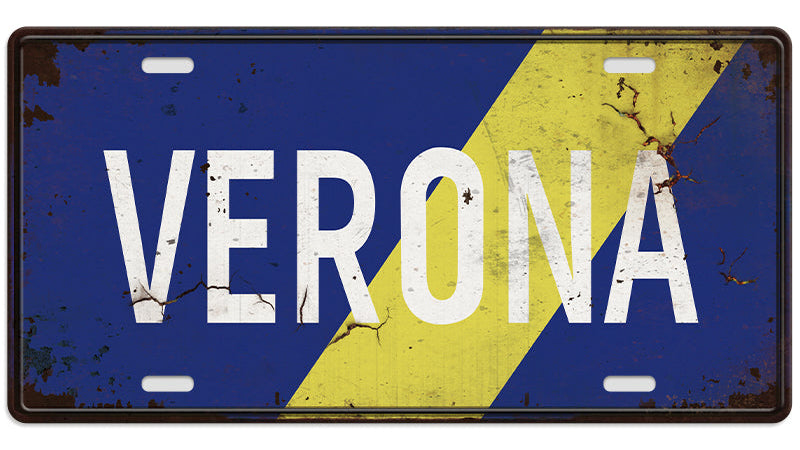 Metalen wandbord | Verona | Kentekenplaat | 15x30cm |