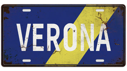 Metalen wandbord | Verona | Kentekenplaat | 15x30cm |