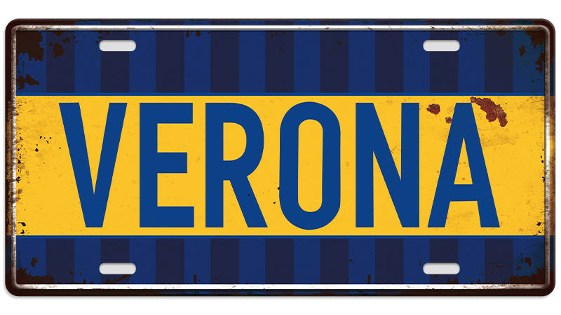 Metalen wandbord | Verona #2 | Kentekenplaat | 15x30cm |