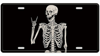 Metalen wandbord | Skelet | Kentekenplaat | 15x30cm |