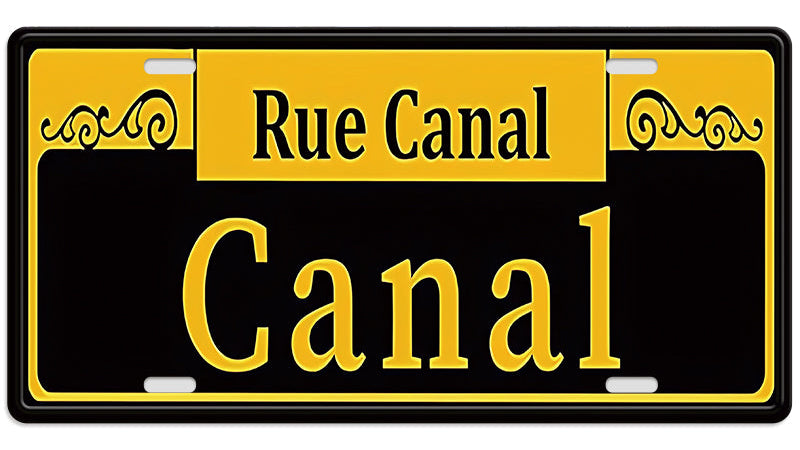 Metalen wandbord | Rue Canal | Kentekenplaat | 15x30cm |