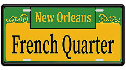 Metalen wandbord | New Orleans | French Quarter | Kentekenplaat | 15x30cm |