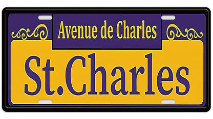 Metalen wandbord | Avenue de Charles St. Charles | Kentekenplaat | 15x30cm |